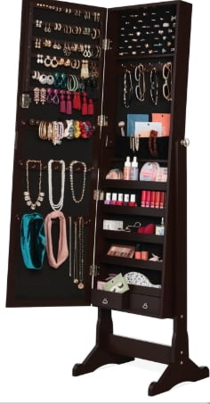 WOBLUU Freestanding Jewelry Armoire Cabinet, Full Length Standing ...