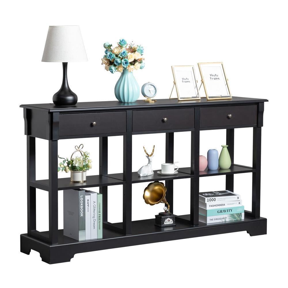 WOBLUU Premium 3 - Tier Console Table Featuring 3 Generously - Sized ...