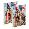 thumbnail image 1 of WOBOGO 4th Of July Cardinal Bird Notebook College Horizontal Grid Paper Ink Spill Resistant Water Resistant Cover 8.3x5.7x0.4in, 1 of 8