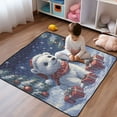 thumbnail image 1 of WOBOGO A Cute White Polar Bear Baby Playmats Extra Large Waterproof Rollable Activity Pads for Toddlers 50×50inch, 1 of 7