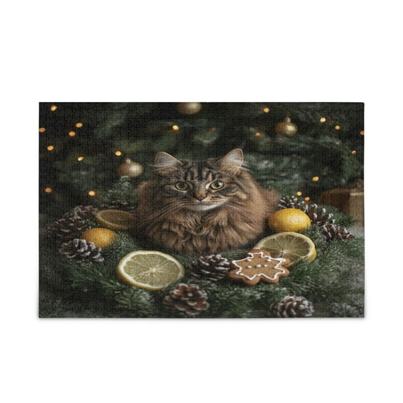 WOBOGO A Fluffy Cat Puzzle Challenge 500 Piece Jigsaw Suitable for Game Night Finished Size 20.5 x 14.9in