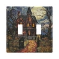 thumbnail image 1 of WOBOGO A Haunted House 2-hole Switch Plates PC Flame Retardant Plastic Material Glossy Finish Smooth Touch 4.56x4.48x0.27in, 1 of 8