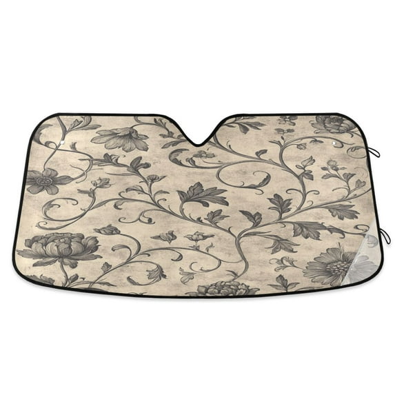 WOBOGO A Medieval-style Pattern Car Windshield Sunshades Autopilot Lightweight Accordion Sun Visor 53×23.5in