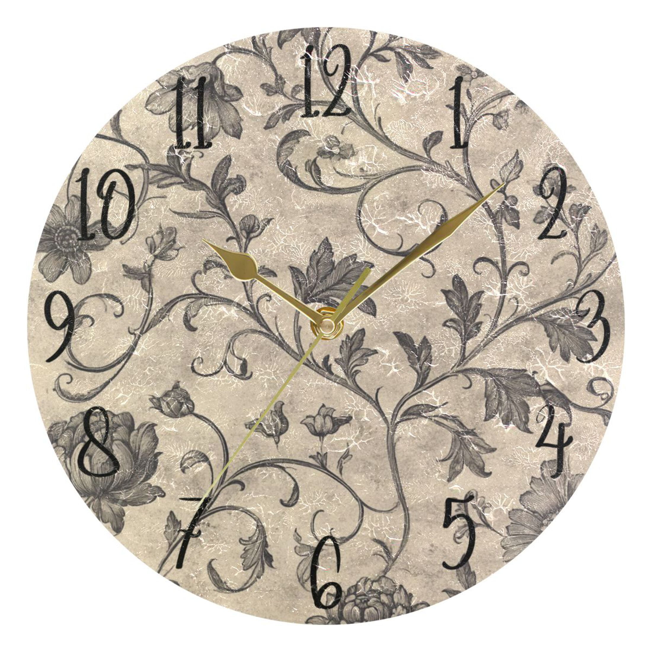 WOBOGO A Medieval-style Pattern Wall Clock 10in Silent Mechanism ...