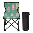 thumbnail image 1 of WOBOGO A Pattern Of Colorful Easter Eggs Camping Chair Convenient Four Corner Backrest Folding Stool Can Hold Up to 220lbs, 1 of 8