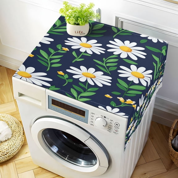 WOBOGO A Pattern Of Daisies and Wildflowers Washing Machine Cloth Dryer Refrigerator Top Cover Protective Non-Slip Mat For Kitchen Laundry
