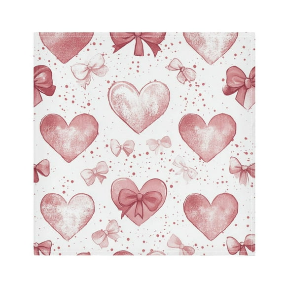 WOBOGO A Pattern Of Hearts with Bows Cloth Napkins 1 Piece Soft Elegant Touch Durable Absorbent Quick Drying for Elegant Dining