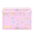thumbnail image 1 of WOBOGO A Pattern Of Kawaii Candy and Stars Large Collapsible Storage Box Flip Lid Fabric Decorative Organizer Container Basket with Handles 16.5×12.6×11.8in, 1 of 7