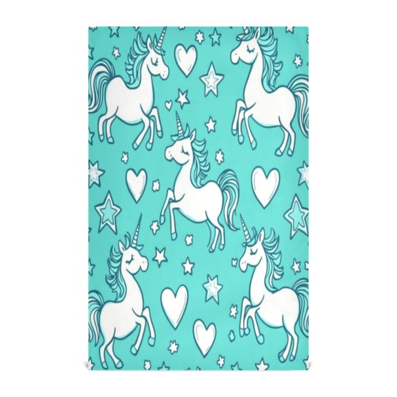 WOBOGO A Pattern with Cute Cartoon Unicorns Kitchen Towel 1 Piece Large Cotton Dishcloth Premium Absorbency Set with Hanging Loop