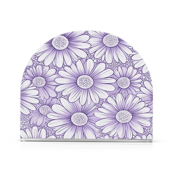 WOBOGO A Pattern with Pale Purple Daisies Clear Acrylic Napkin Holder Kitchen Tissue Face Towel Cocktail Rack Bar Restaurant Dinner Paper Dispenser