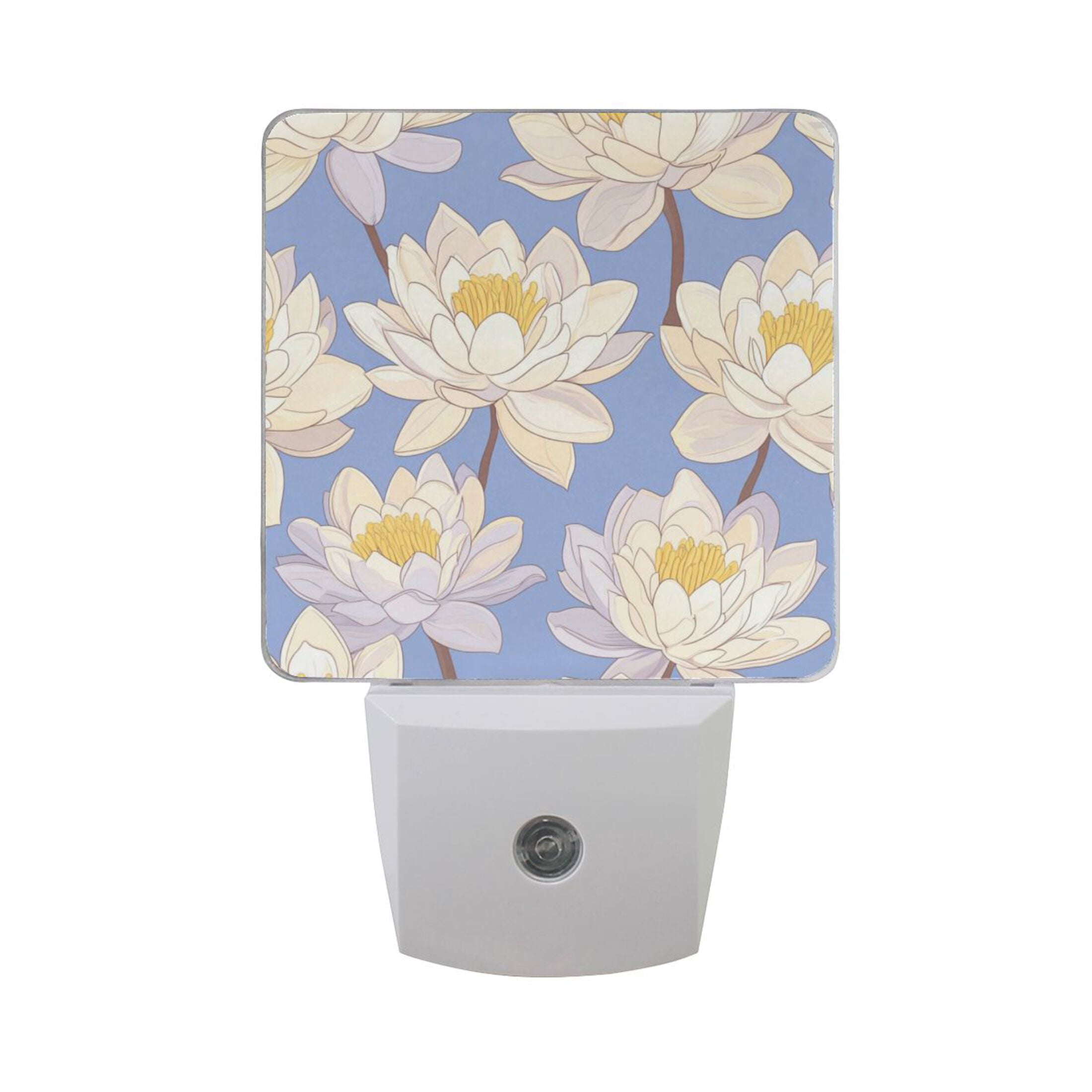 WOBOGO A Seamless Pattern Of Water Lilies LED Night Light 2 Pcs Set 0.5 ...