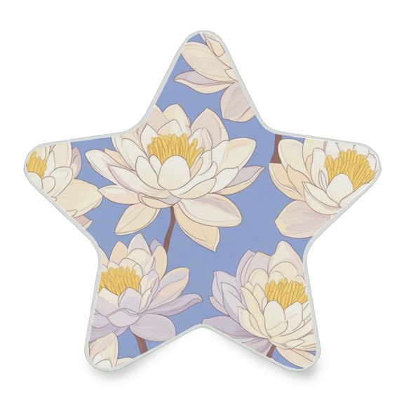 WOBOGO A Seamless Pattern Of Water Lilies LED Star Night Light 0.2 Watt Wall Plug Dusk to Dawn Auto Switch Adjustable Brightness Soft White Light