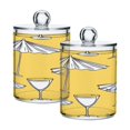 thumbnail image 1 of WOBOGO A Seamless Pattern with Sun Umbrellas Transparent Plastic Jar 2pcs Cotton Swabs Balls Pads Floss Stick Dispenser Bathroom Vanity Storage Organizer, 1 of 7