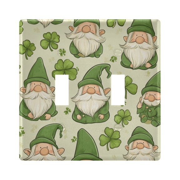WOBOGO A Seamless Pattern with Hand-drawn Gnomes 2-hole Switch Plates PC Flame Retardant Plastic Material Glossy Finish Smooth Touch 4.56x4.48x0.27in