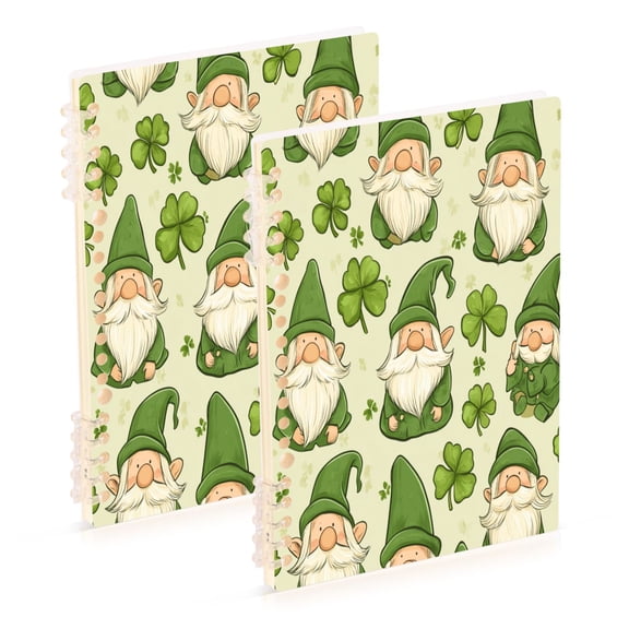 WOBOGO A Seamless Pattern with Hand-drawn Gnomes Notebook College Horizontal Grid Paper Ink Spill Resistant Water Resistant Cover 8.3x5.7x0.4in