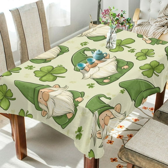 WOBOGO A Seamless Pattern with Hand-drawn Gnomes Square Tablecloth 54×54in Polyester Fabric Tablecloth Washable Dust Resistant Wrinkle Resistant