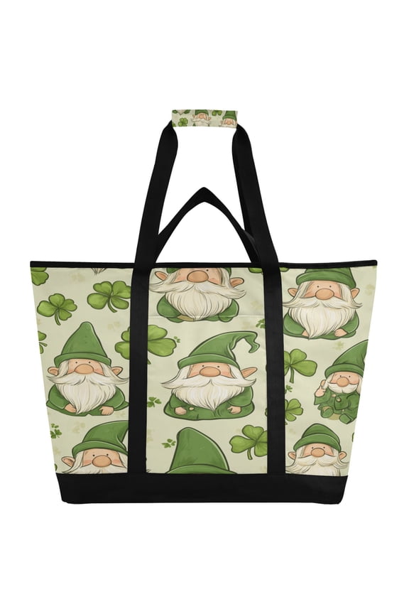 A Seamless Pattern with Hand-drawn Gnomes Tote Cooler Bag Fold Flat Insulated Shopping Bag With Zipper For Work Picnic Beach Use 186.724in