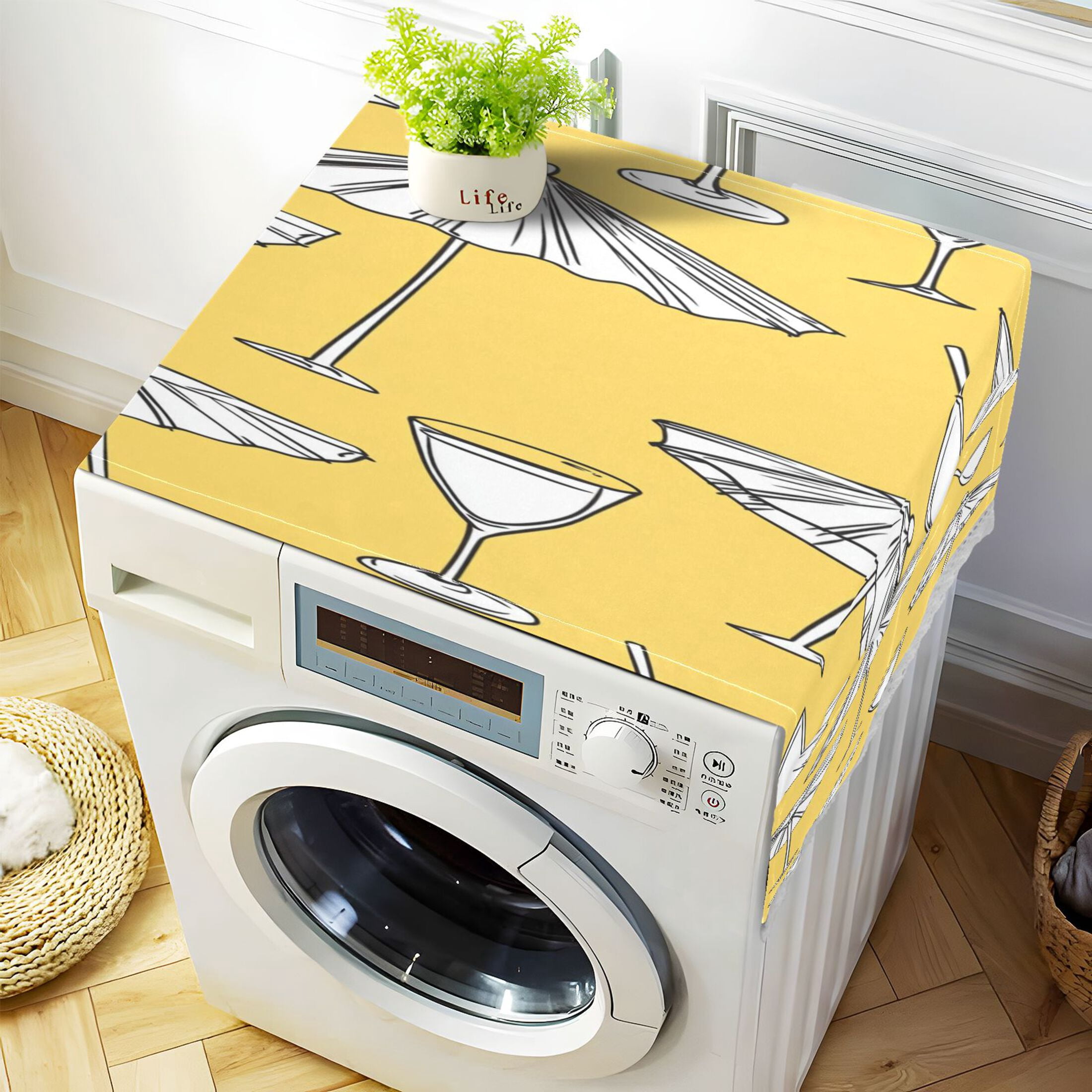 WOBOGO A Seamless Pattern with Sun Umbrellas Washing Machine Cloth Dryer Refrigerator Top Cover Protective Non-Slip Mat For Kitchen Laundry