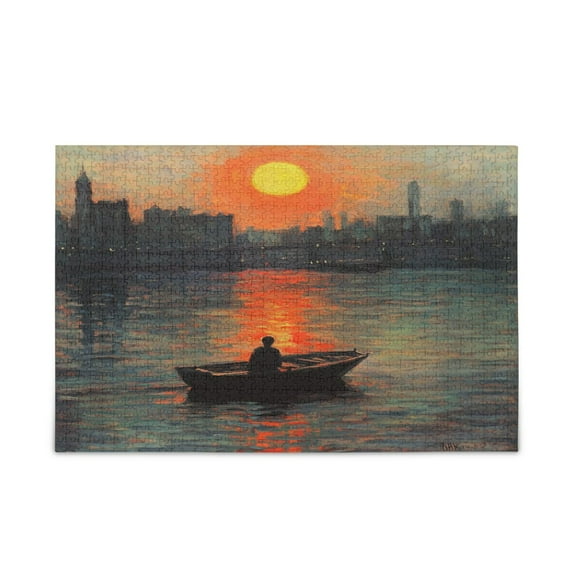 WOBOGO A Small Boat Puzzle Challenge 500 Piece Jigsaw Suitable for Game Night Finished Size 20.5 x 14.9in