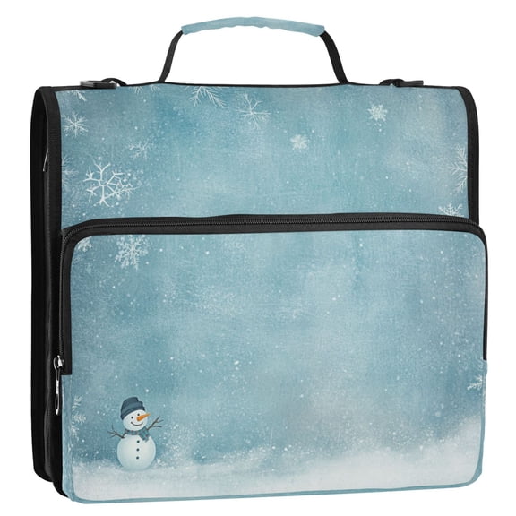 WOBOGO A Sonwman Ring Binder Bag 1.5in Folder Organizer with Shoulder Strap for 13Inch Laptop and 500 Sheets of Paper