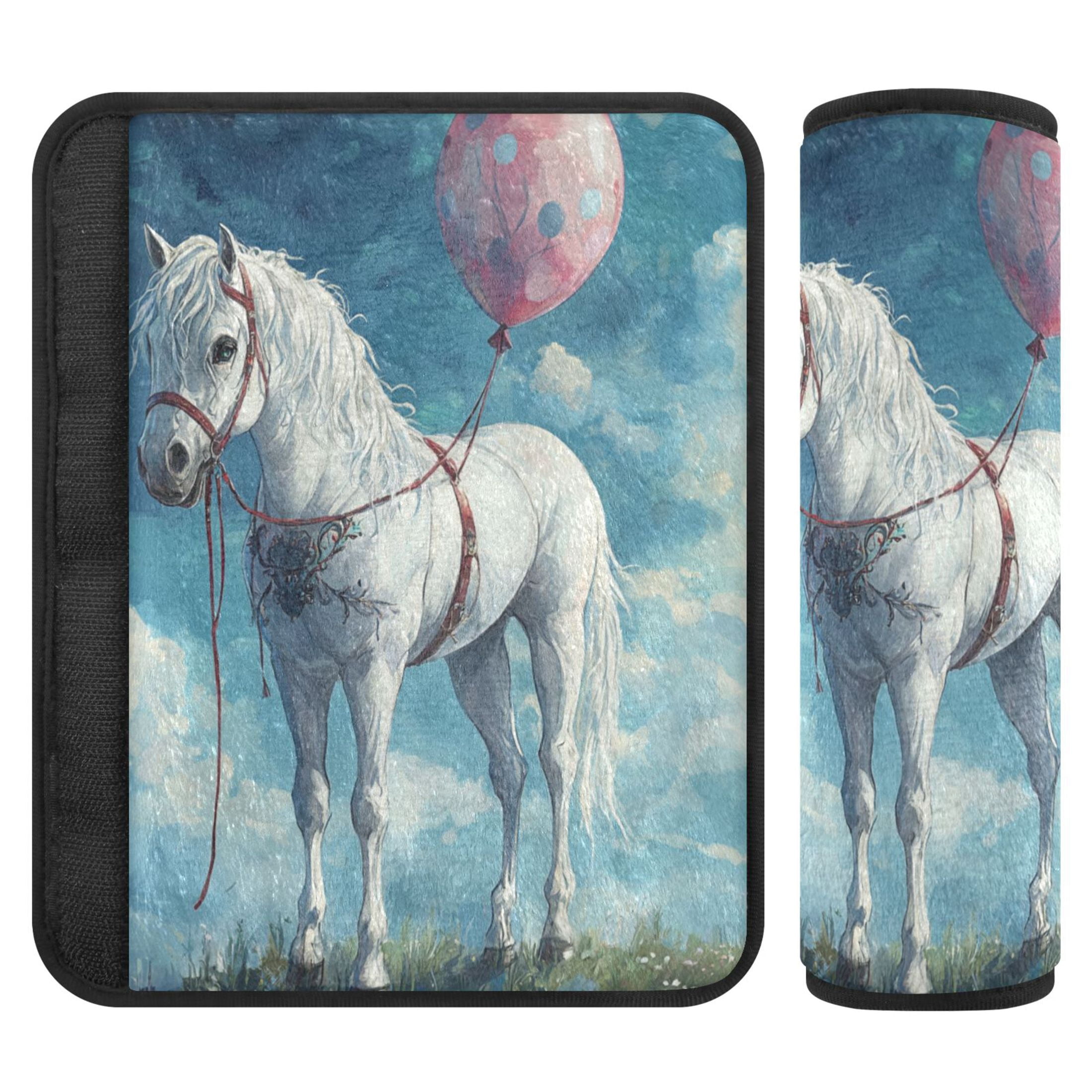 Horses and Buffalo Ledger Pink Car Seat Belt Cover 7''x12.6'' (Pack of 2)