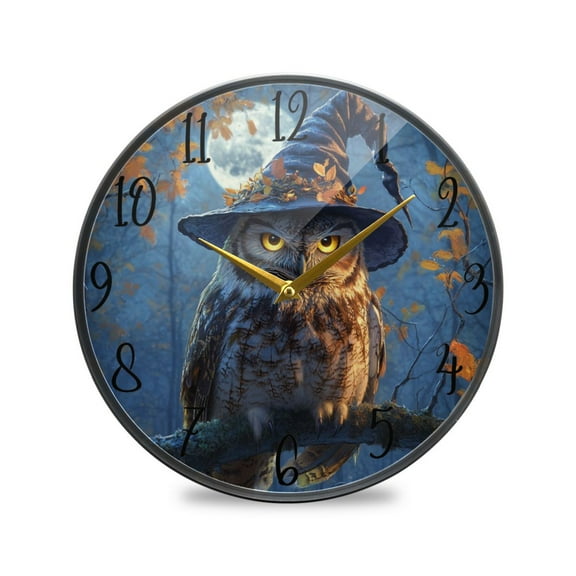 WOBOGO A Wise Old Owl Acrylic Wall Clock Battery Operated 9.5in Silent No Tick Bedroom Living Room Office Classroom Decoration