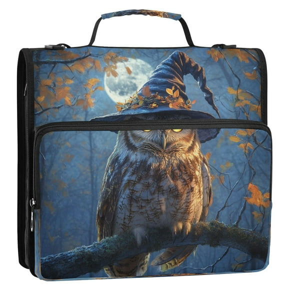 WOBOGO A Wise Old Owl Ring Binder Bag 1.5in Folder Organizer with Shoulder Strap for 13Inch Laptop and 500 Sheets of Paper
