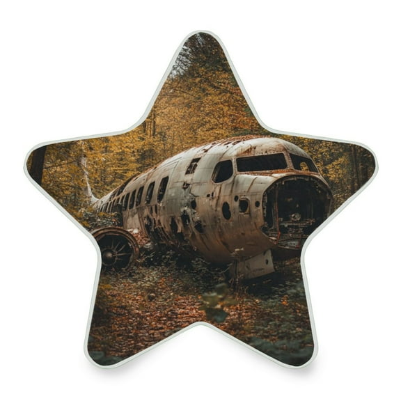 WOBOGO Abandoned Airplane LED Star Night Light 0.2 Watt Wall Plug Dusk to Dawn Auto Switch Adjustable Brightness Soft White Light