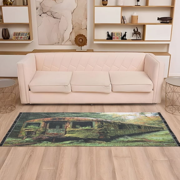 WOBOGO Abandoned Train Car Bedside long rug delicate and soft modern indoor area decor non slip carpet for bed room corridor entrance balcony