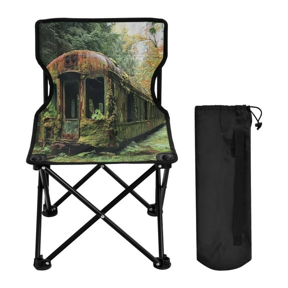 WOBOGO Abandoned Train Car Camping Chair Convenient Four Corner Backrest Folding Stool Can Hold Up to 220lbs