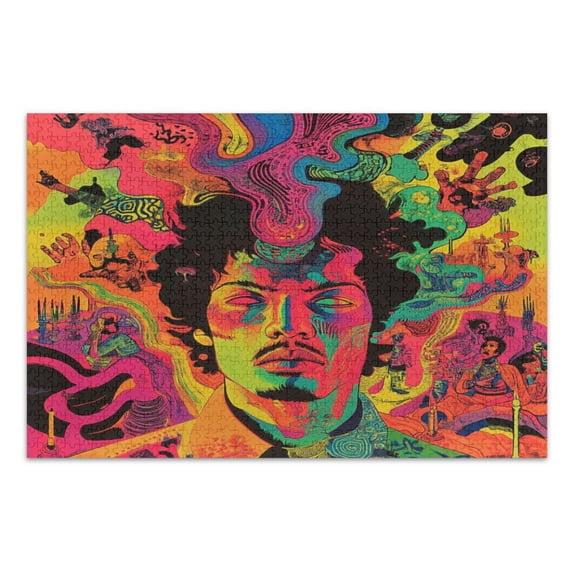 WOBOGO Abstract Characterization Pattern Jigsaw Puzzle Challenge 1000 Piece Jigsaw Suitable for Game Night Finished Size 29.5 x 19.7in