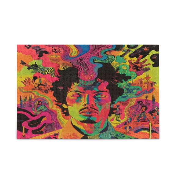 WOBOGO Abstract Characterization Pattern Puzzle Challenge 500 Piece Jigsaw Suitable for Game Night Finished Size 20.5 x 14.9in