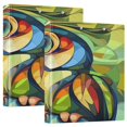thumbnail image 1 of WOBOGO Abstract Mini Parrot File Folders Extra Large Capacity to Hold 200 Sheets of Documents Hard Shell Ring Binder for School Home Office, 1 of 10