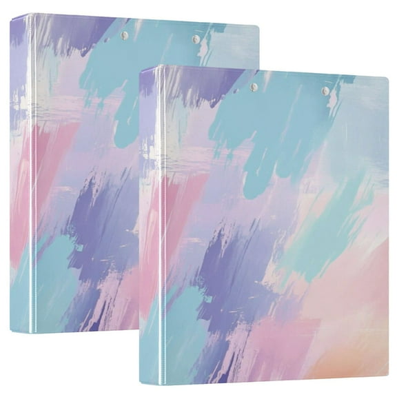 WOBOGO Abstract Paste File Folders Extra Large Capacity to Hold 200 Sheets of Documents Hard Shell Ring Binder for School Home Office