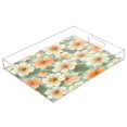 thumbnail image 1 of WOBOGO Acrylic Serving Trays 15.7x11.8 Inch Spill Proof Clear Decorative Organizer with Handle Floral Pattern in Pastel Colors, 1 of 7