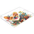 thumbnail image 1 of WOBOGO Acrylic Serving Trays 15.7x11.8 Inch Spill Proof Clear Decorative Organizer with Handle Smiling Corgi Dog, 1 of 7