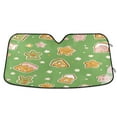 thumbnail image 1 of WOBOGO Adorable Star House Grenn Pattern Car Windshield Sunshades Autopilot Lightweight Accordion Sun Visor 55×27.6in, 1 of 8