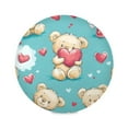 thumbnail image 1 of WOBOGO Adorable Teddy Bears Heart Pattern Round Placemats Set of 4 Heat Resistant Washable Kitchen Table Decorations 15.4in, 1 of 7