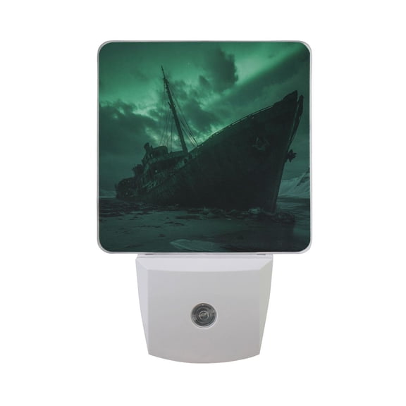 WOBOGO Aground Boat LED Night Light 2 Pcs Set 0.5 Watt Wall Plug in Dusk to Dawn Automatic Switch Soft White Light