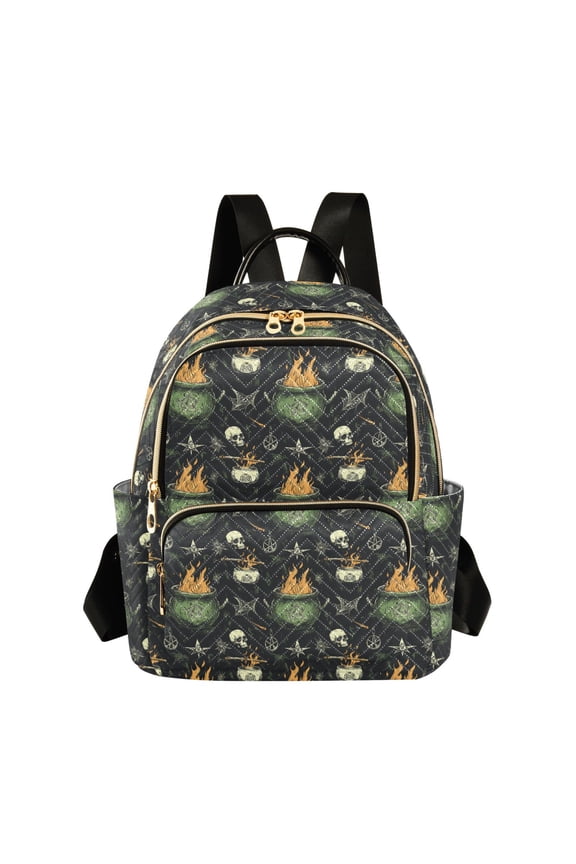 Alchemy Furnace Skeletons Backpack Durable Lightweight Shoulder Bag Built-in Laptop Sleeve and Multiple Utility Compartments