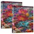 thumbnail image 1 of WOBOGO American Flag Flower File Folders Extra Large Capacity to Hold 200 Sheets of Documents Hard Shell Ring Binder for School Home Office, 1 of 10
