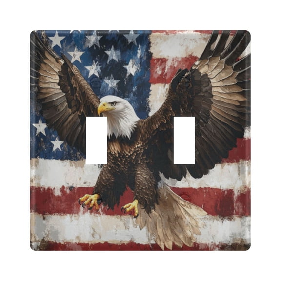 WOBOGO American Patriotic Faith 2-hole Switch Plates PC Flame Retardant Plastic Material Glossy Finish Smooth Touch 4.56x4.48x0.27in