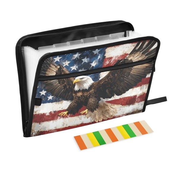 WOBOGO American Patriotic Faith Expanding File Folder Letter Size Accordion Filing Organizer 13 Pocket Separate Organ Pocket