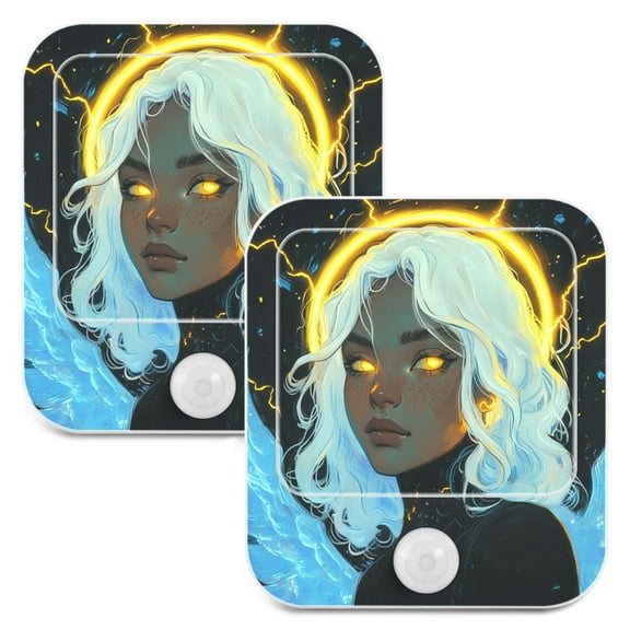 WOBOGO An Angelic Figure with Wings Night Light Lamp with Smart Sensor Dusk to Dawn Sensor 0.6W Plug-in 2-Pack