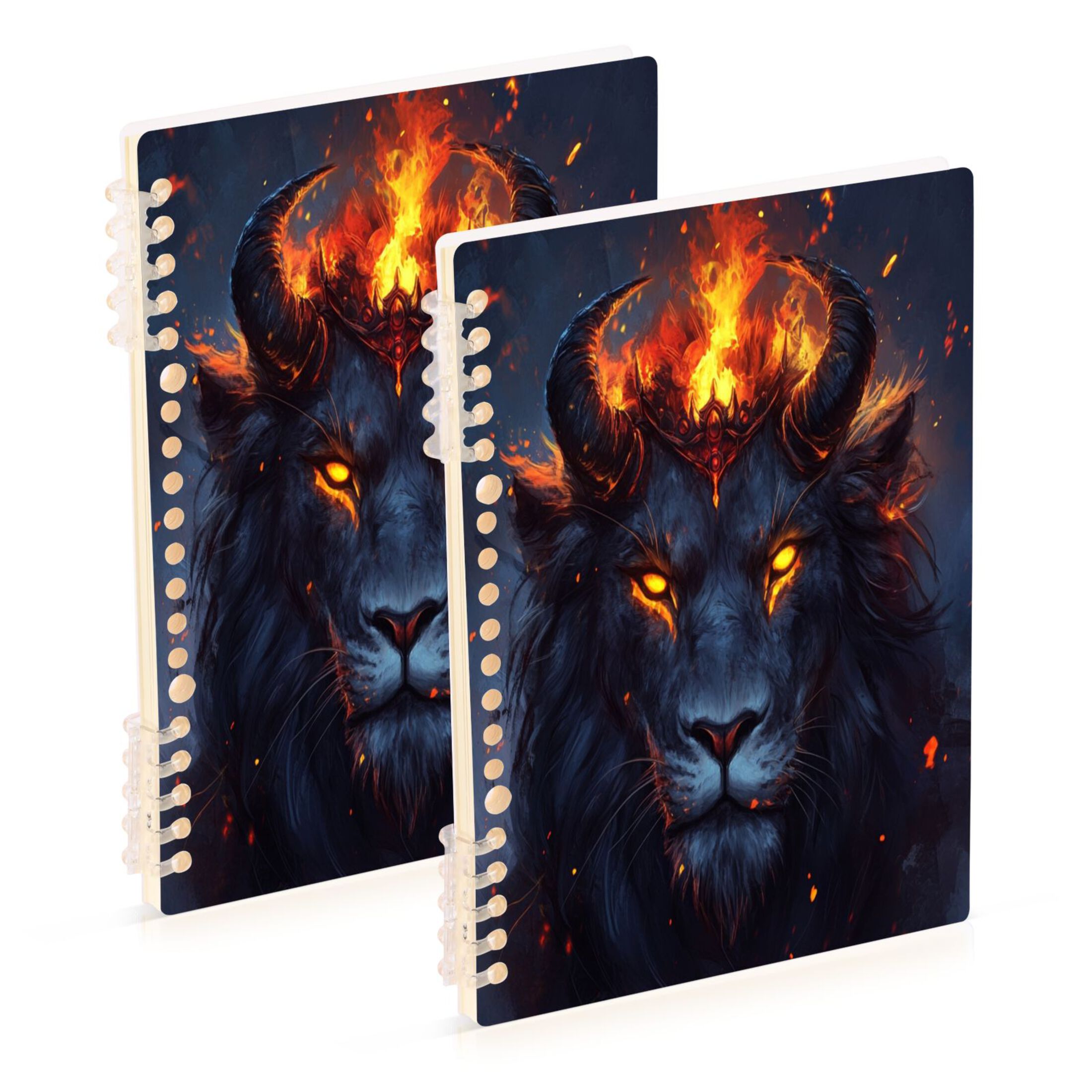 Evil Notebook WOBOGO An Evil Dark Lion Pattern Notebook College Horizontal Grid Paper ...