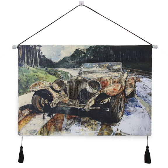 WOBOGO Ancient Cars Living Room Canvas Wall Art Bedroom Study Framed Canvas Print Artwork Home Office Decorations 24.516.7in
