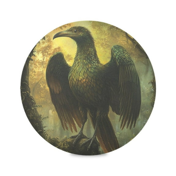 WOBOGO Ancient Giant Eagle Round Placemats Set of 1 Heat Resistant Washable Kitchen Table Decorations 15.4in