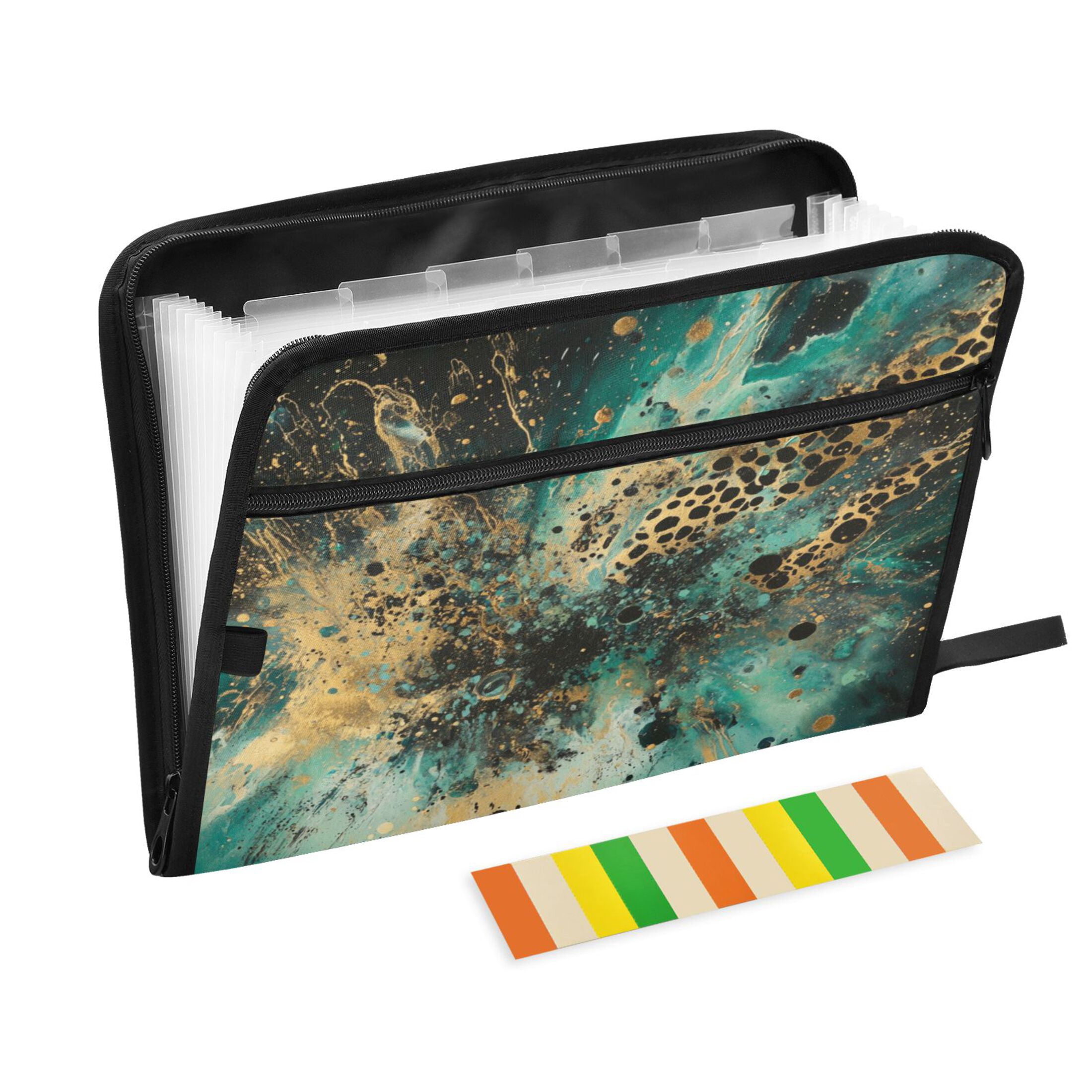 WOBOGO Artistic Leopard Expanding File Folder Letter Size Accordion Filing Organizer 13 Pocket Separate Organ Pocket