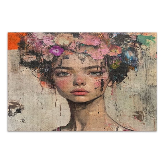 WOBOGO Artistic Scent Lass Jigsaw Puzzle Challenge 500 Piece Jigsaw Suitable for Game Night Finished Size 20.5 x 14.9in