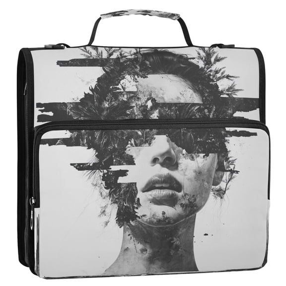 WOBOGO Artists Lass Ring Binder Bag 1.5in Folder Organizer with Shoulder Strap for 13Inch Laptop and 500 Sheets of Paper